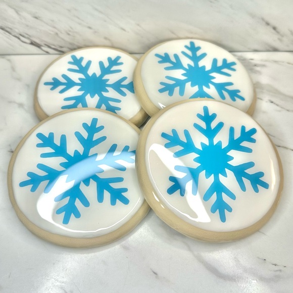 Snowflake Sugar Cookie Coasters - Handmade – Set of 4 - Picture 1 of 8